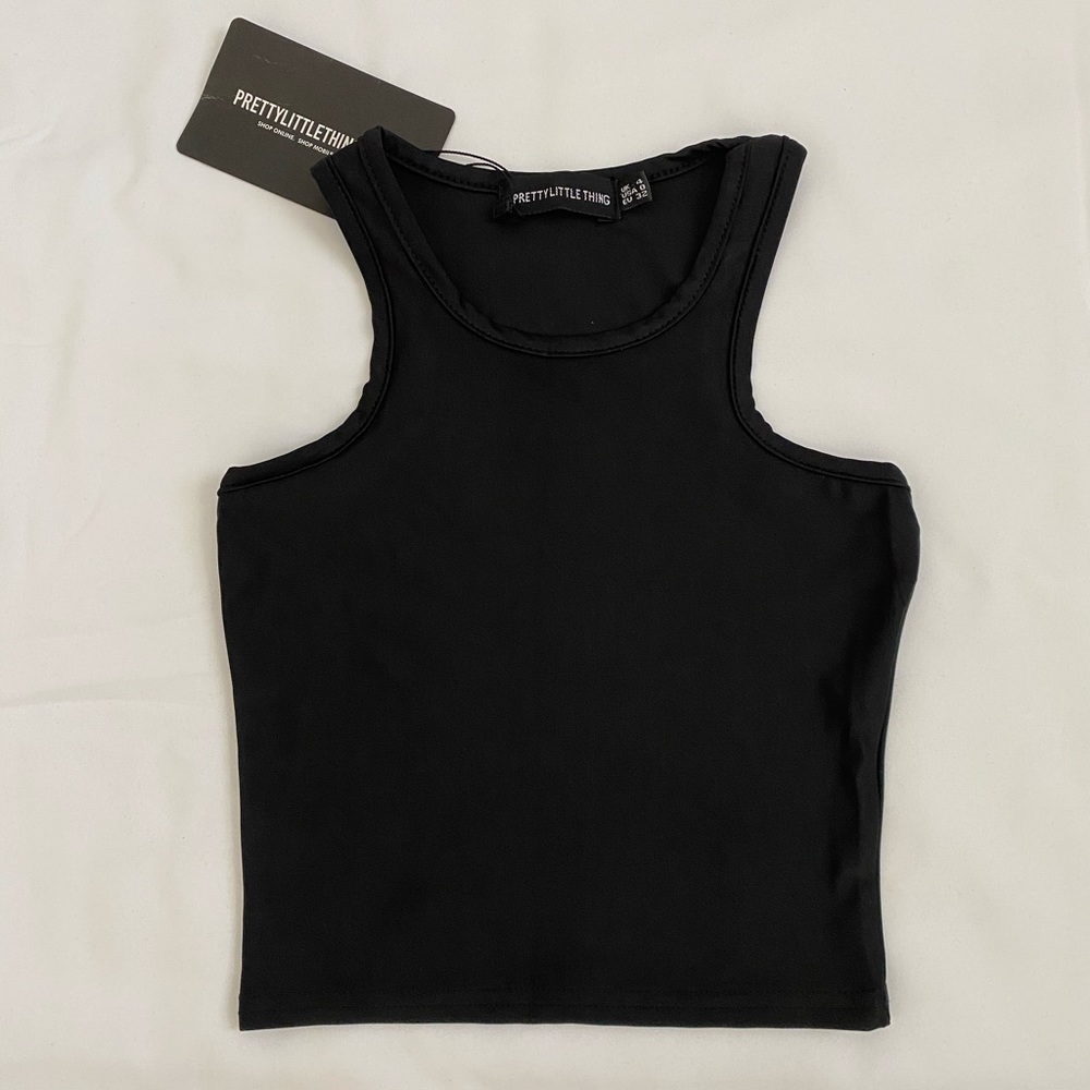 PLT Black Cropped Tank
